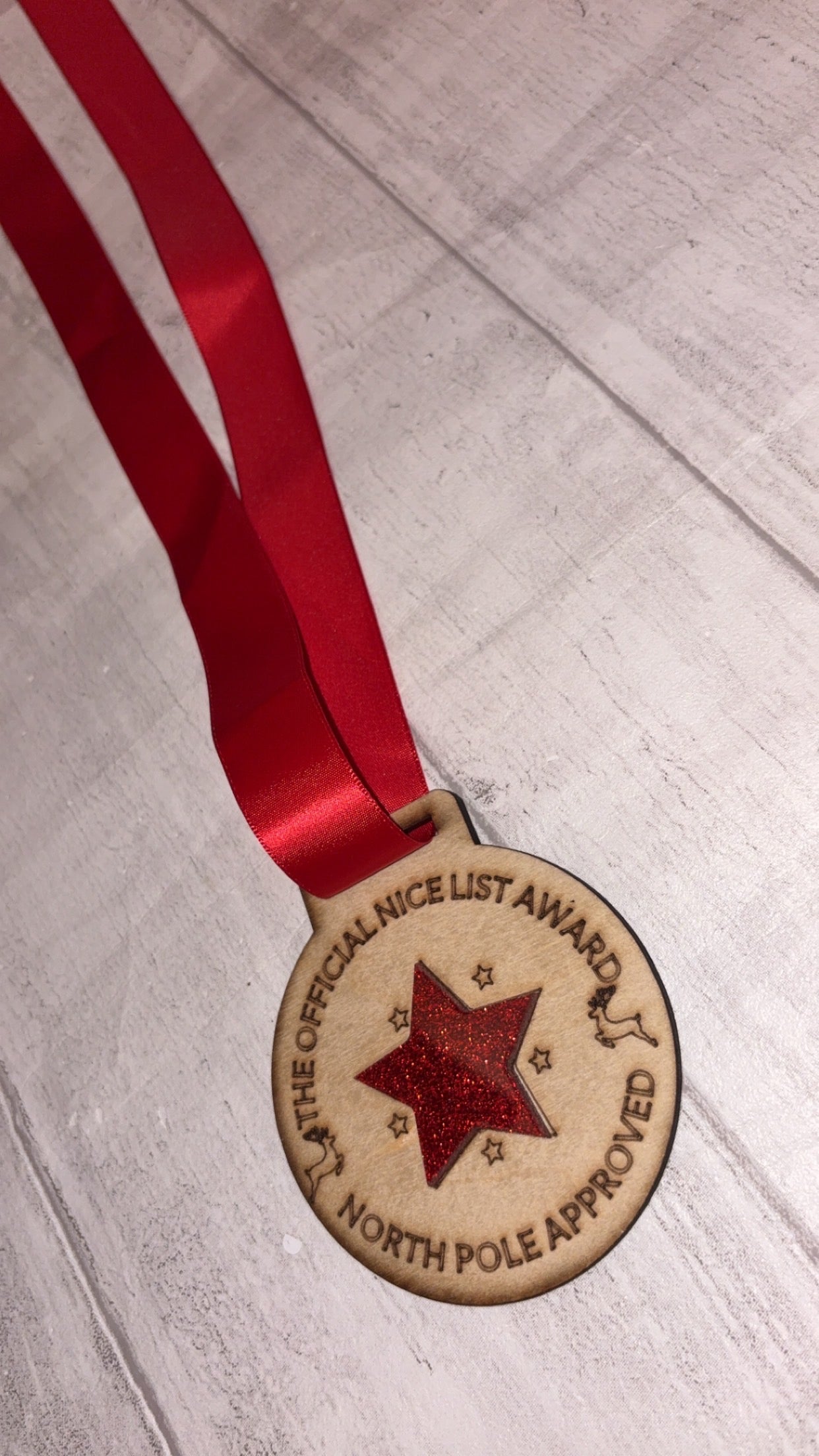 Christmas Wooden Nice List Award Medal