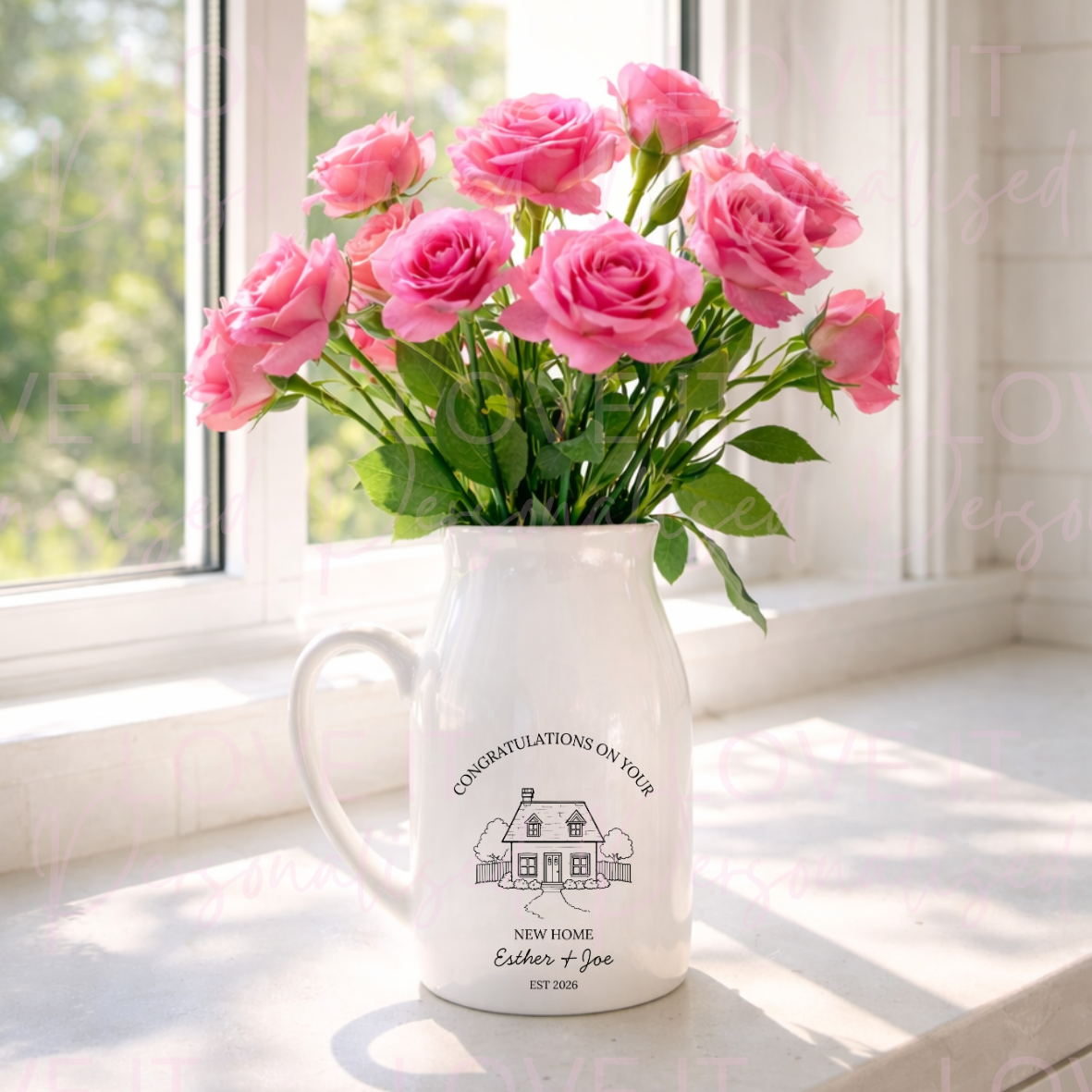 Personalised New Home Ceramic Vase/Milk Jug