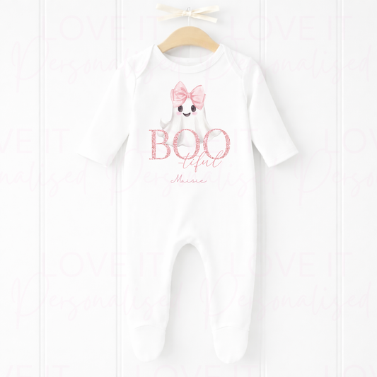 Personalised Boo Halloween Bib/Bodysuit/Sleepsuit