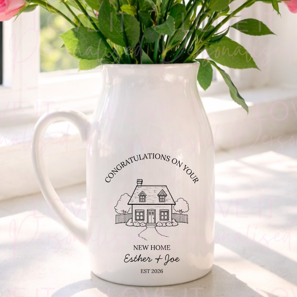 Personalised New Home Ceramic Vase/Milk Jug