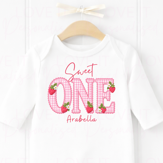 Personalised Sweet One Birthday Outfit - Bodysuit/Sleepsuit/T-Shirt