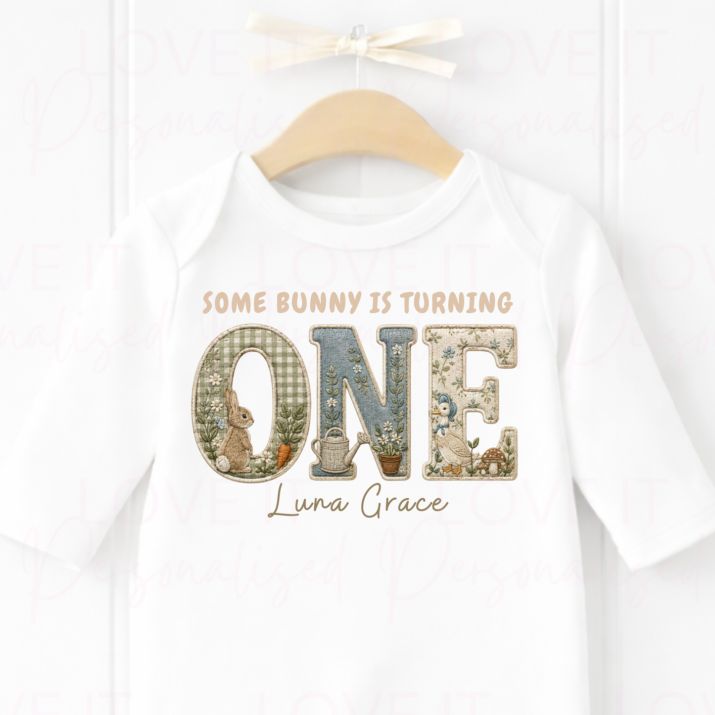 Personalised Some Bunny Is Turning One Birthday Outfit - Bodysuit/Sleepsuit/T-Shirt