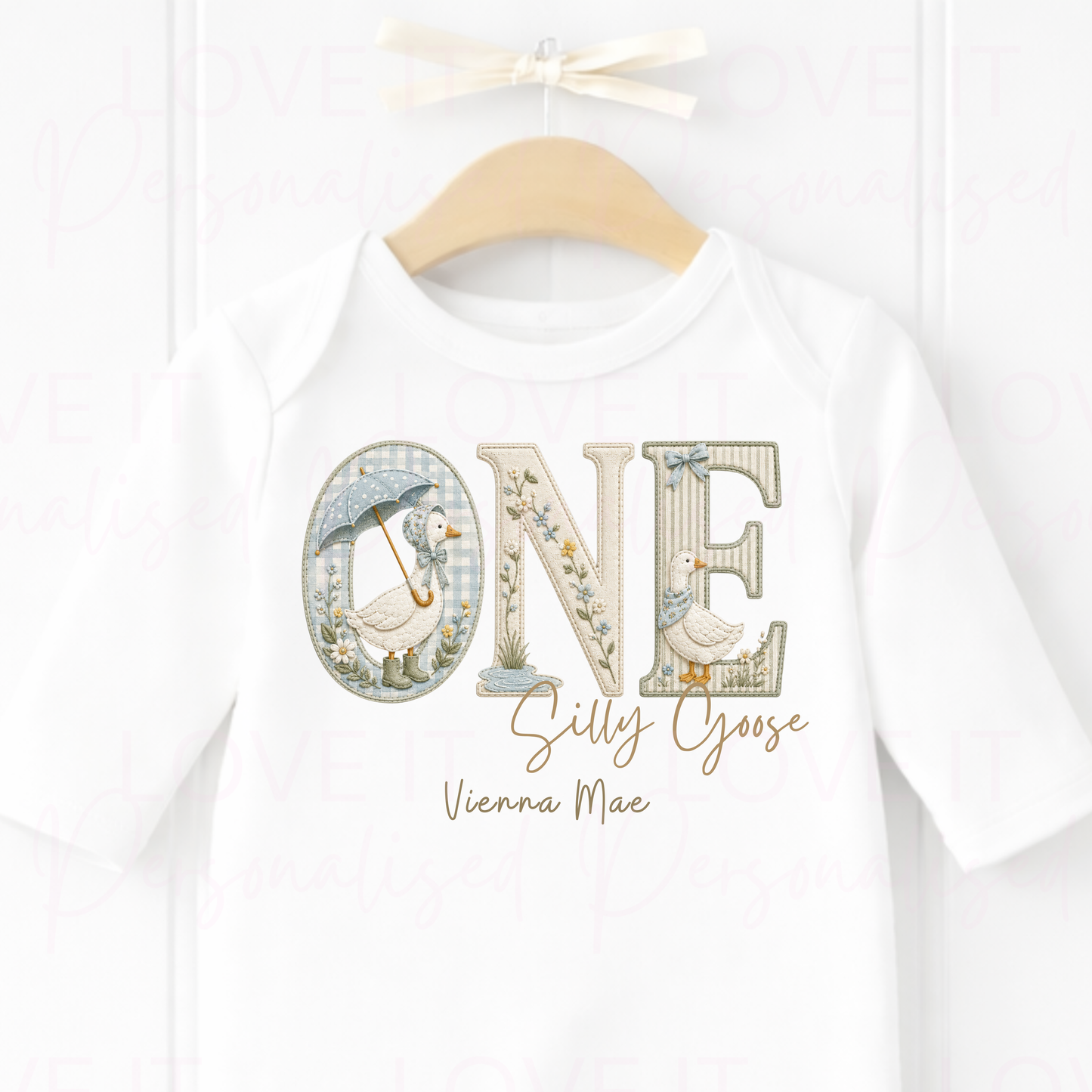 Personalised One Silly Goose Birthday Outfit - Bodysuit/Sleepsuit/T-Shirt