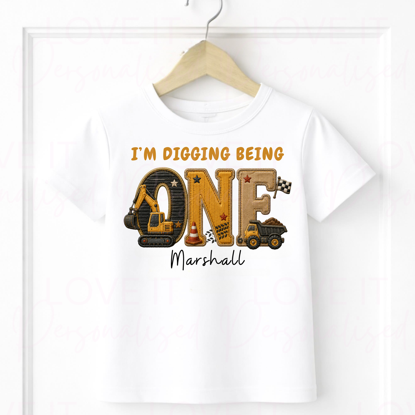 Personalised Im Digging Being One Birthday Outfit - Bodysuit/Sleepsuit/T-Shirt
