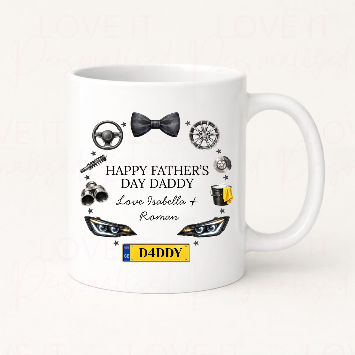 Personalised Father's Day Coster/Mug - Car Design