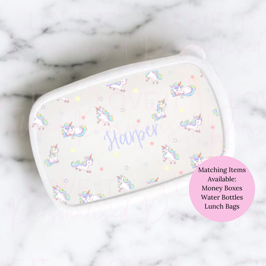 Personalised Unicorn Lunch/Snack Box