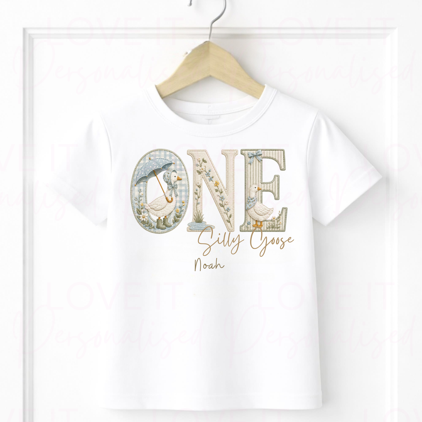 Personalised One Silly Goose Birthday Outfit - Bodysuit/Sleepsuit/T-Shirt