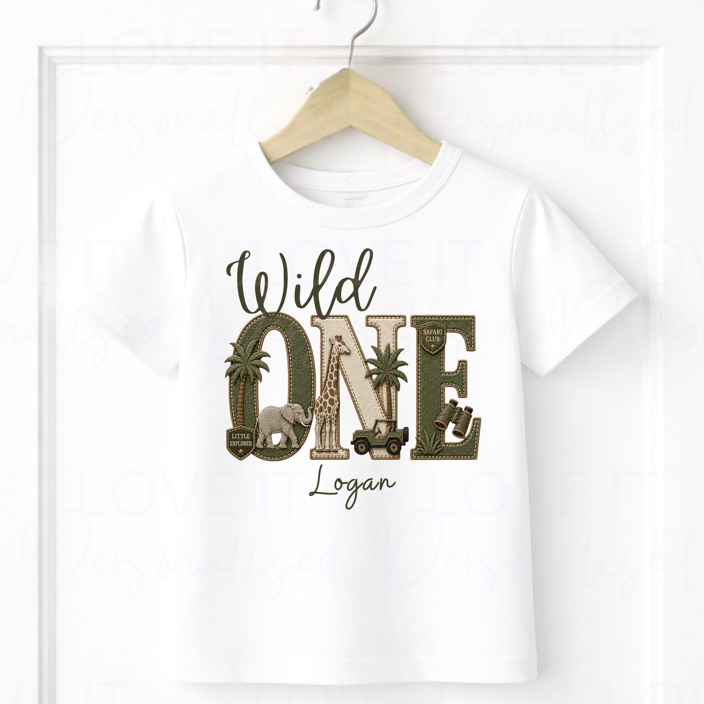 Personalised Wild One Safari Birthday Outfit - Bodysuit/Sleepsuit/T-Shirt