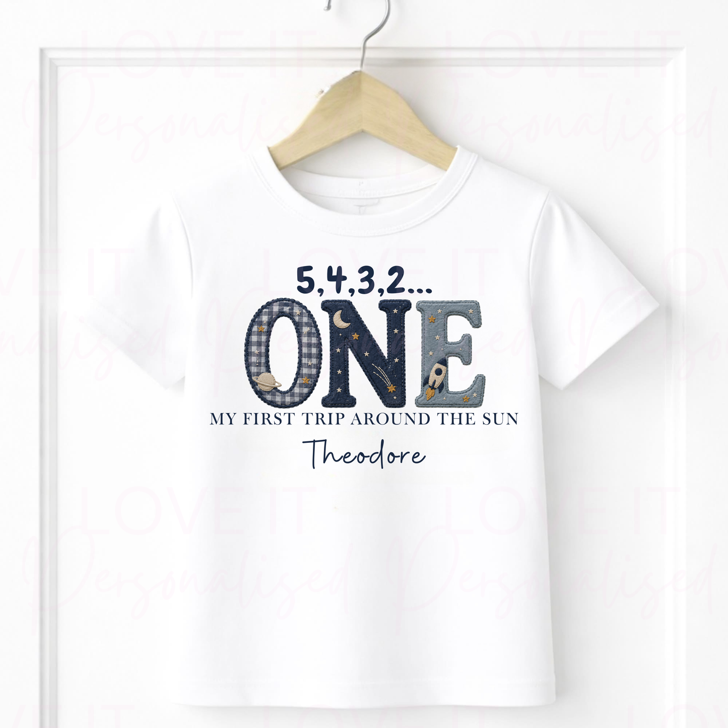 Personalised First Trip Round The Sun Space Birthday Outfit - Bodysuit/Sleepsuit/T-Shirt