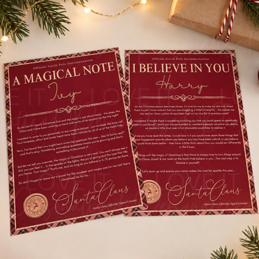 Personalised Magical Note/ I Believe In You Letter