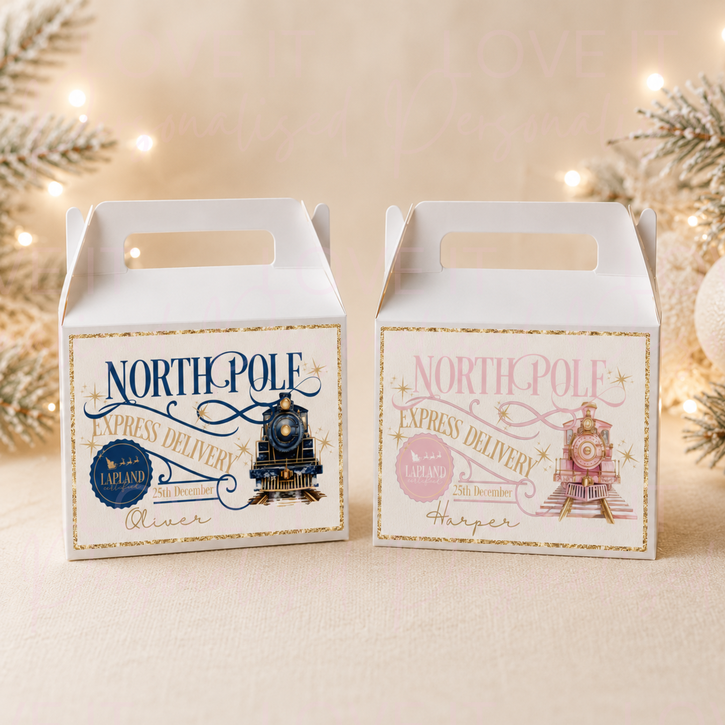 Personalised Christmas Train Small Treat Box