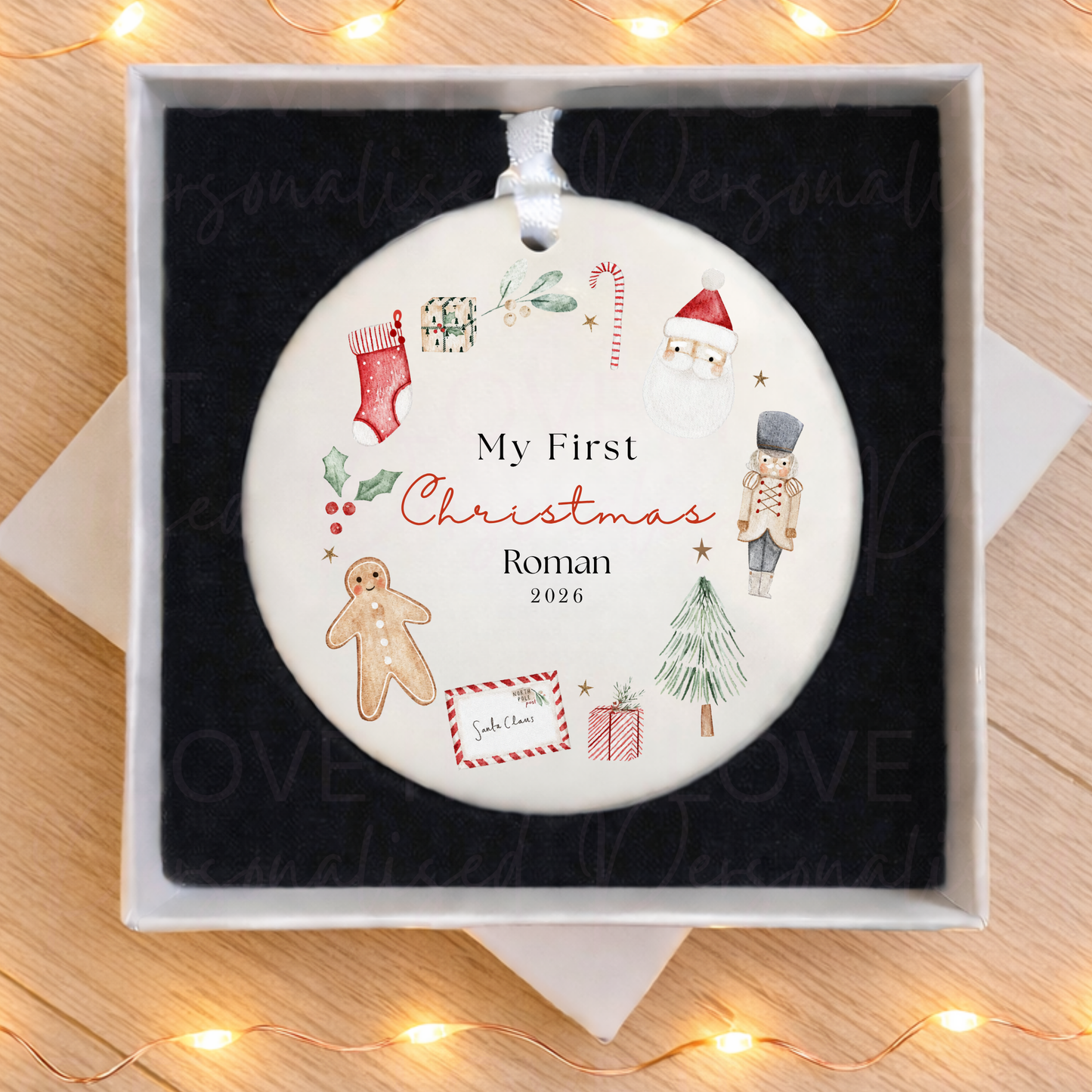 Personalised First Christmas Ceramic Ornament