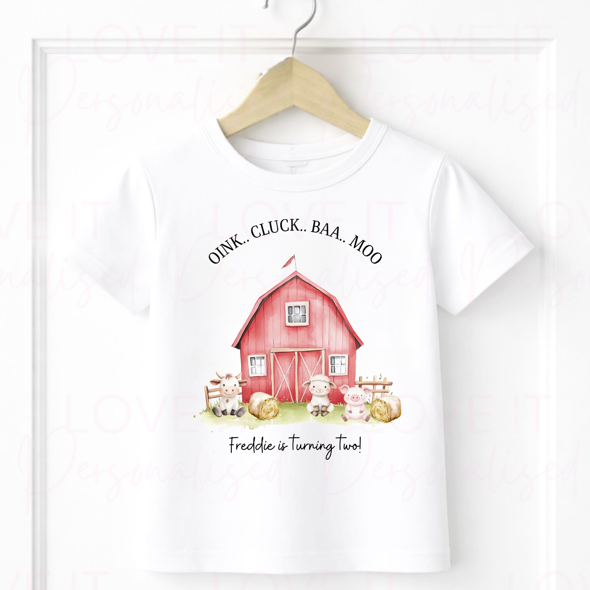 Personalised Farmyard Animal Birthday T-Shirt