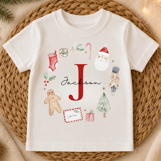 Personalised Children's Christmas Wreath T-Shirt