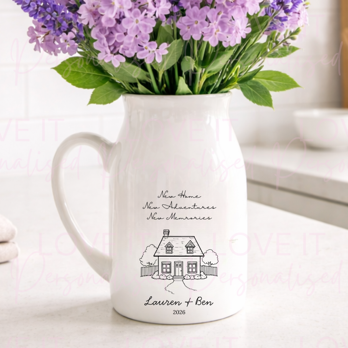 Personalised New Home Ceramic Vase/Milk Jug