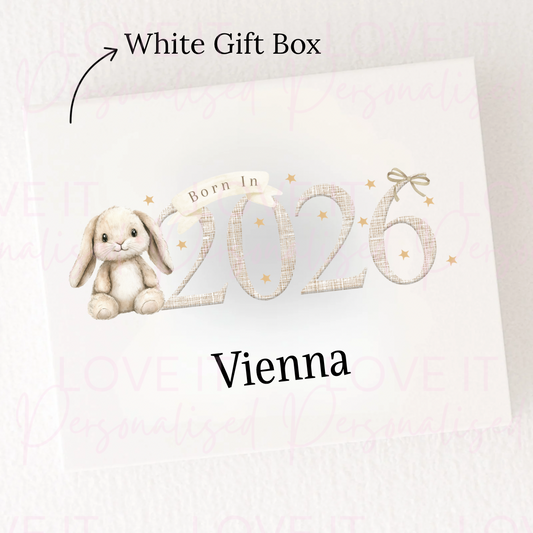 Personalised Born In… Bunny Magnetic Gift/Memory Box