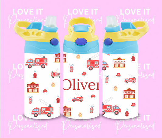 Personalised Fire Truck 12oz Water Bottle
