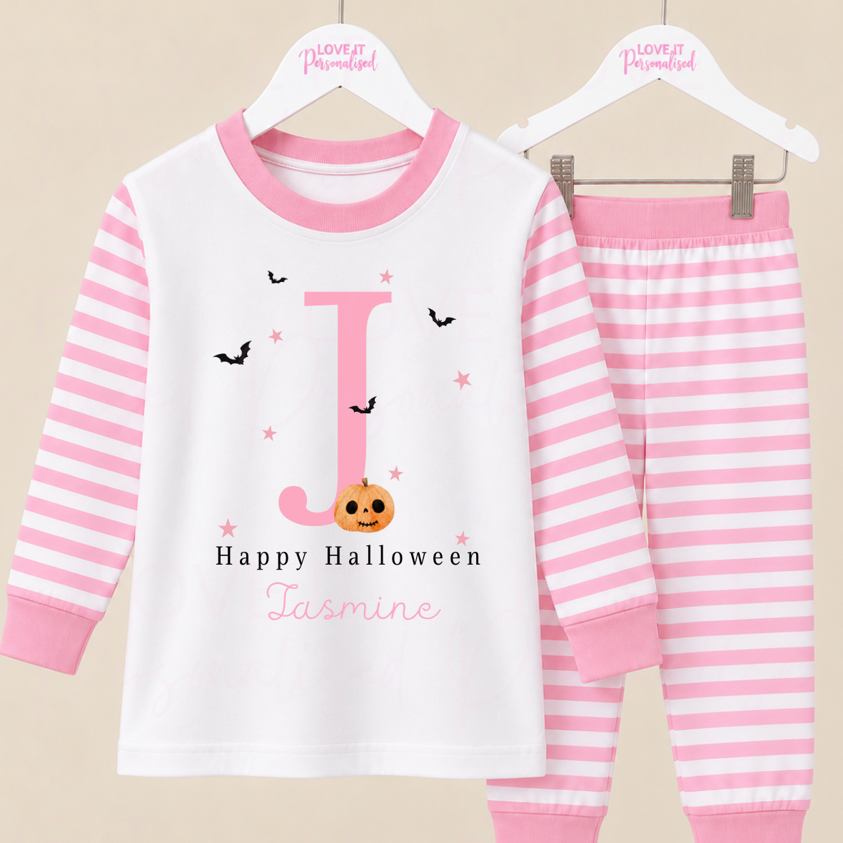 Personalised Children's Pink Halloween Pyjamas