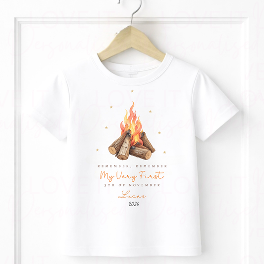 Personalised My First Bonfire Night Halloween T-Shirt