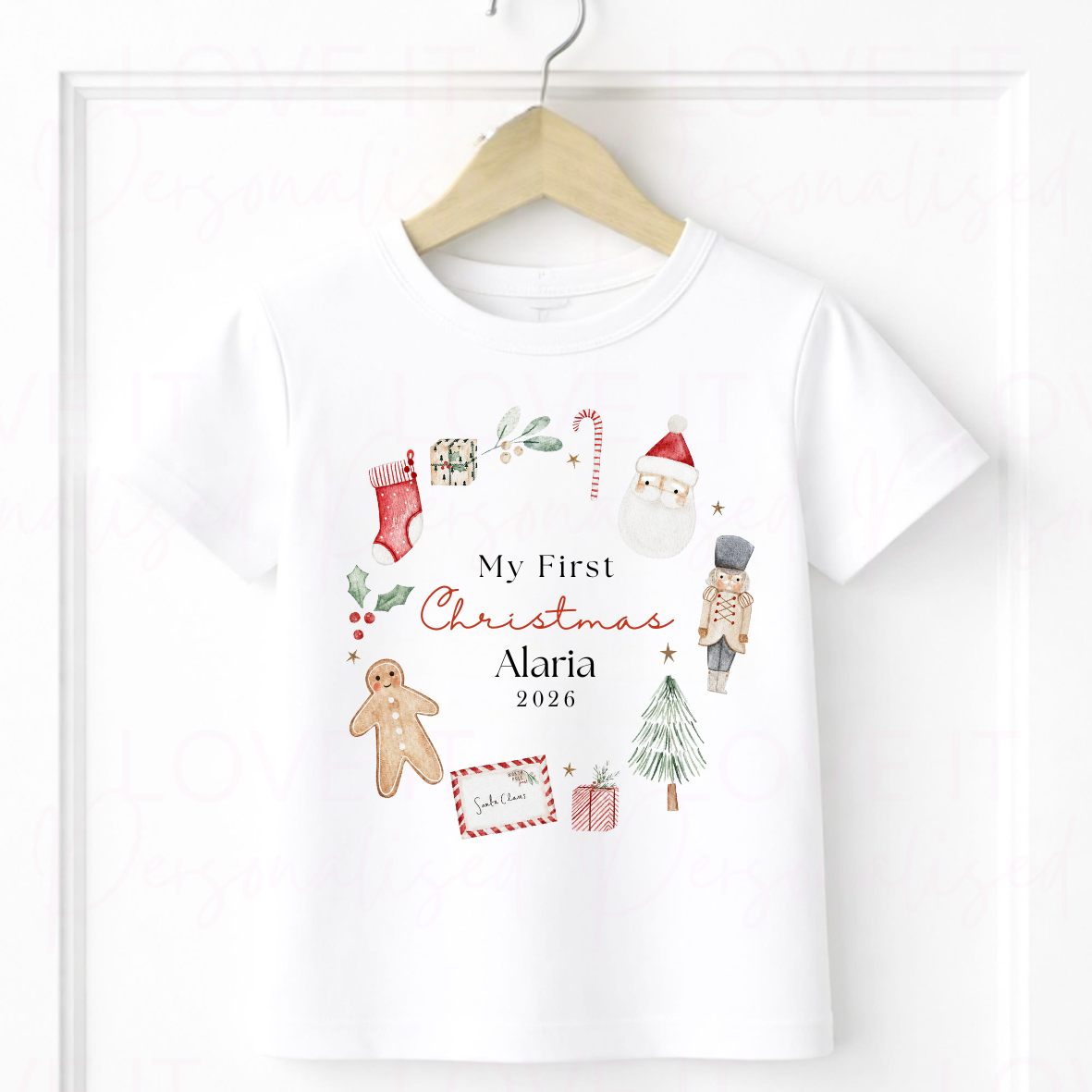 Personalised First Christmas Bib/Bodysuit/Sleepsuit