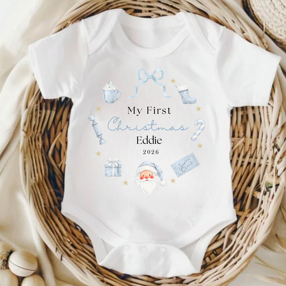 Personalised First Christmas Bib/Bodysuit/Sleepsuit
