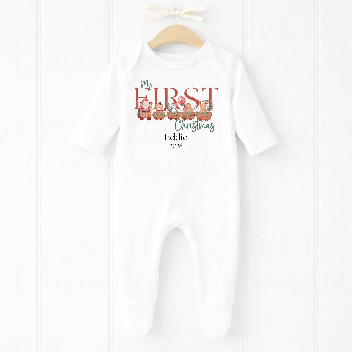 Personalised First Christmas Bib/Bodysuit/Sleepsuit