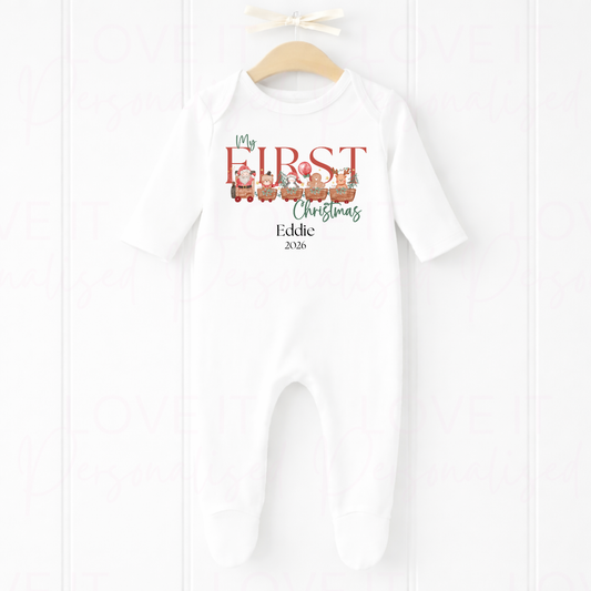 Personalised First Christmas Bib/Bodysuit/Sleepsuit