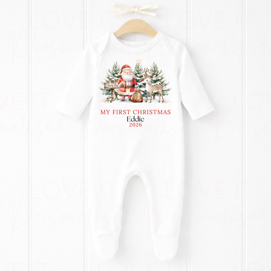 Personalised First Christmas Bib/Bodysuit/Sleepsuit