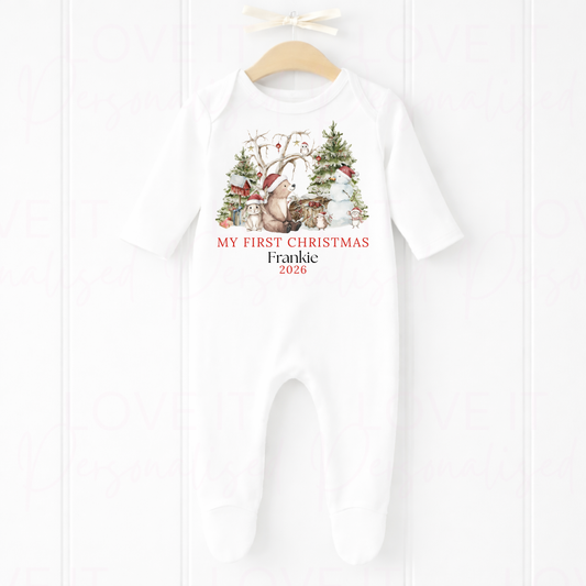 Personalised First Christmas Bib/Bodysuit/Sleepsuit