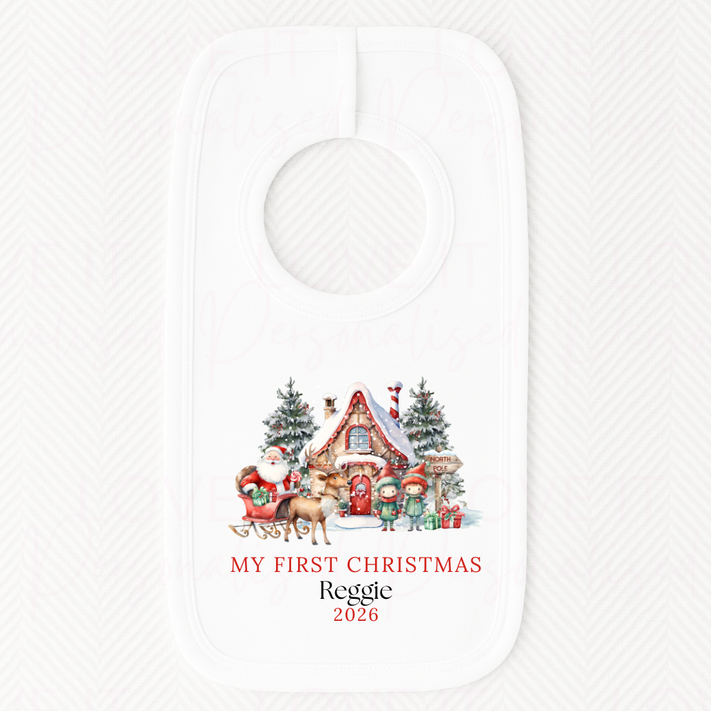 Personalised First Christmas Bib/Bodysuit/Sleepsuit