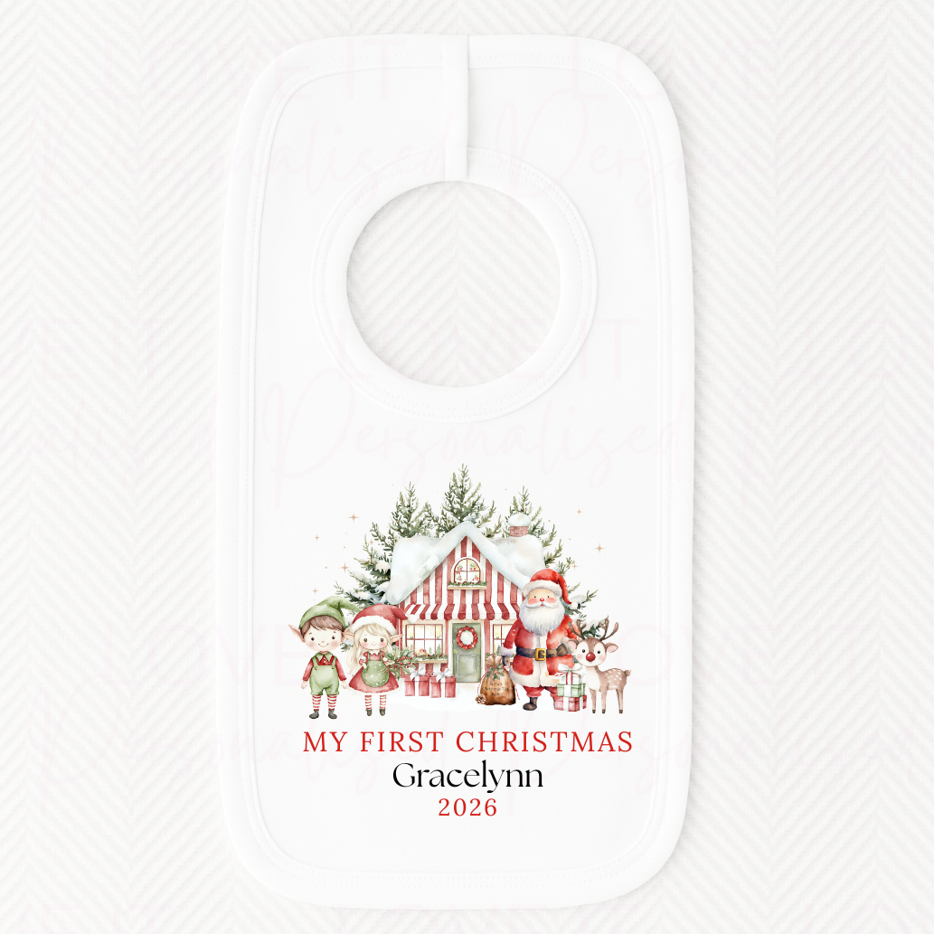 Personalised First Christmas Bib/Bodysuit/Sleepsuit