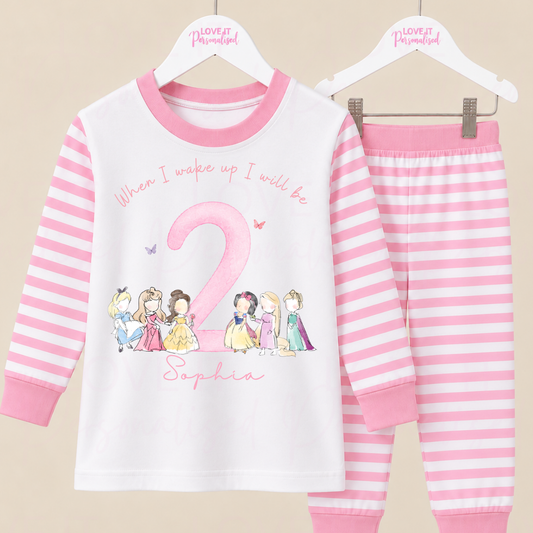Personalised Princess Birthday Pyjamas - Any Age