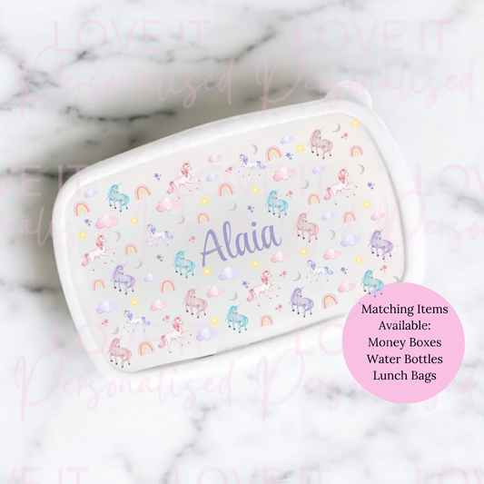 Personalised Unicorn Lunch/Snack Box