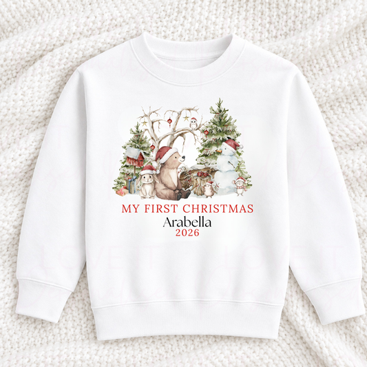 Personalised Children's First Christmas T-Shirt/Sweatshirt