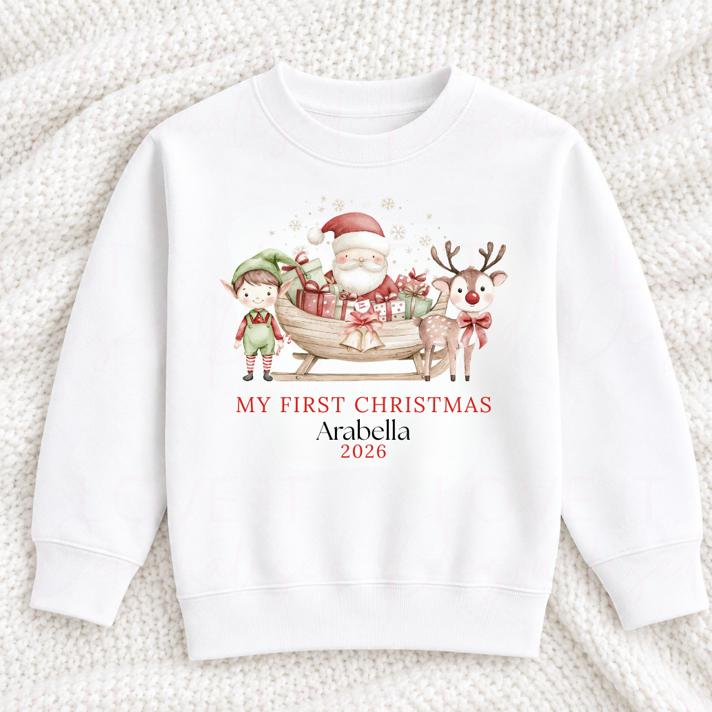 Personalised Children's First Christmas T-Shirt/Sweatshirt