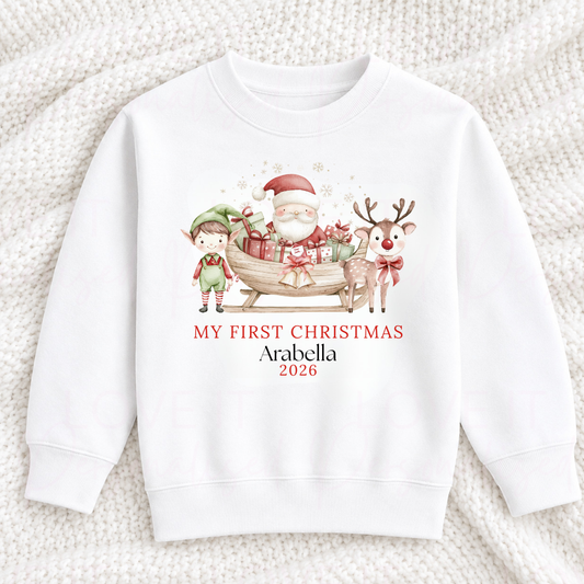 Personalised Children's First Christmas T-Shirt/Sweatshirt