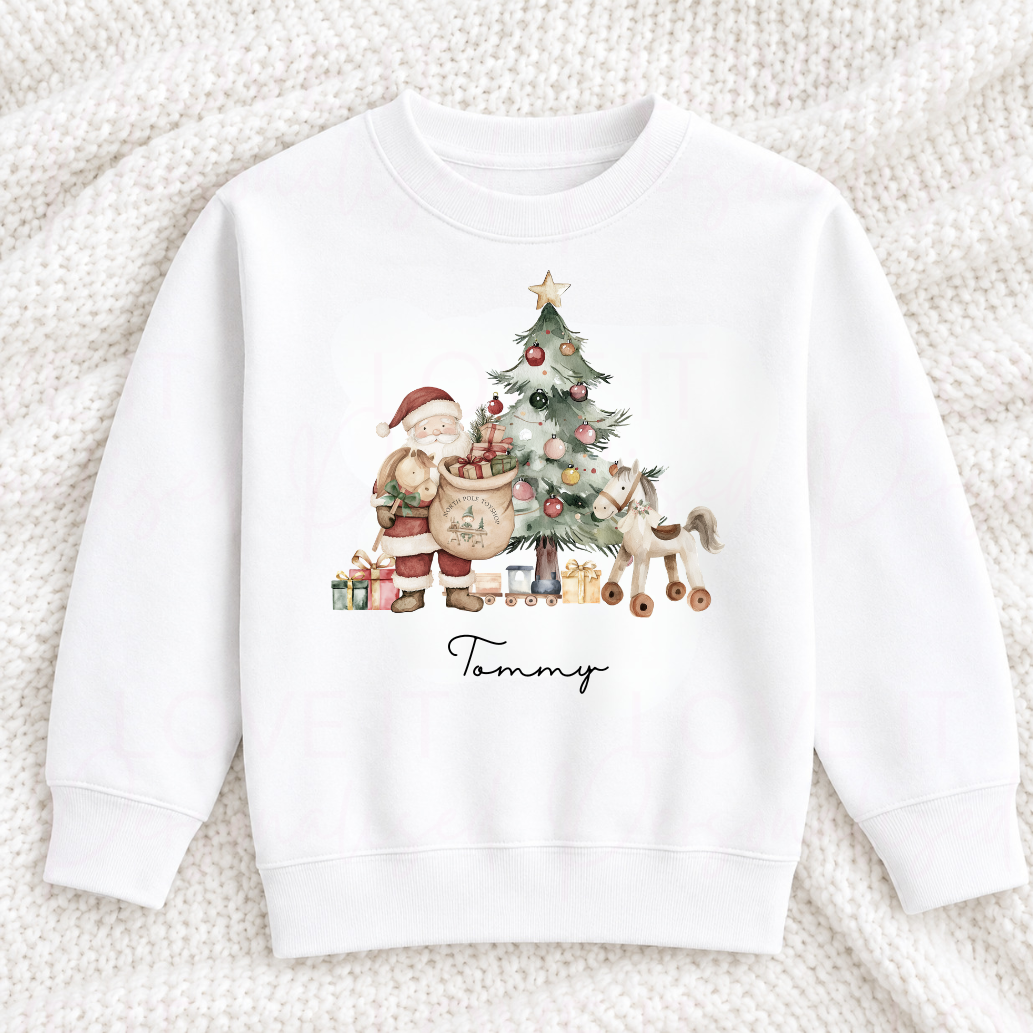 Personalised Children's Santa Christmas T-Shirt/Sweatshirt
