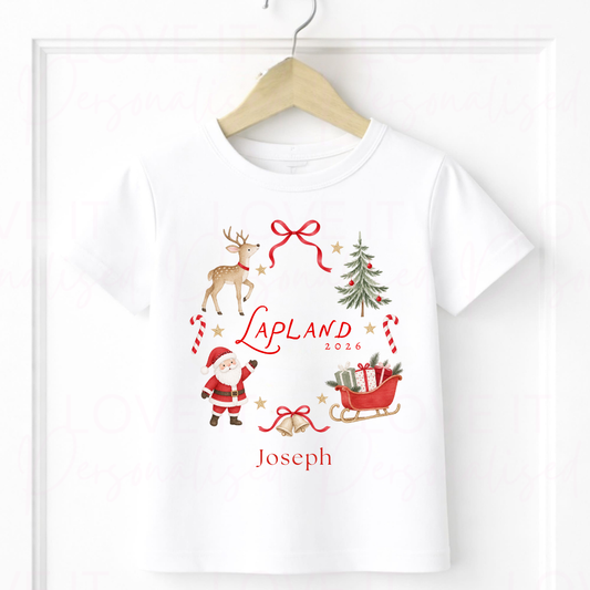 Personalised Lapland Christmas T-Shirt/Bodysuit/Sleepsuit
