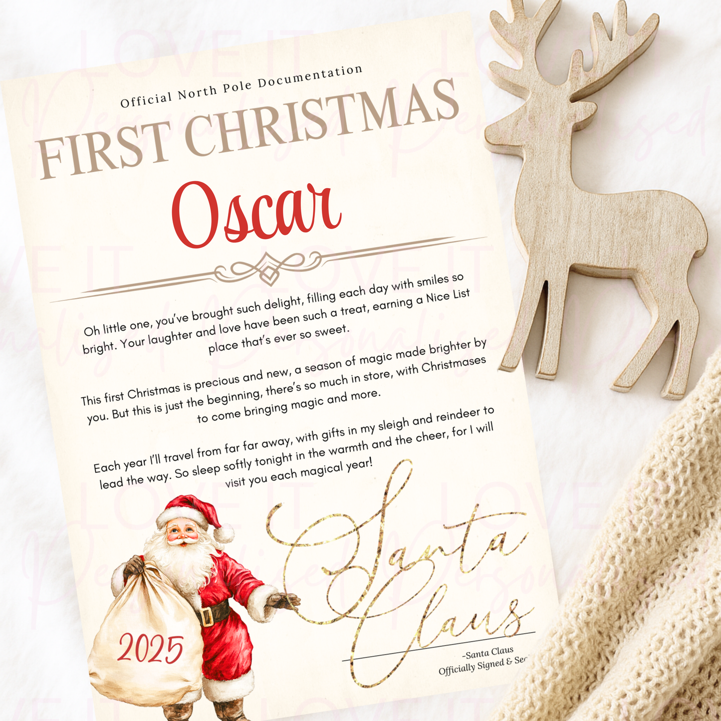 Personalised First Christmas Santa Design Letter
