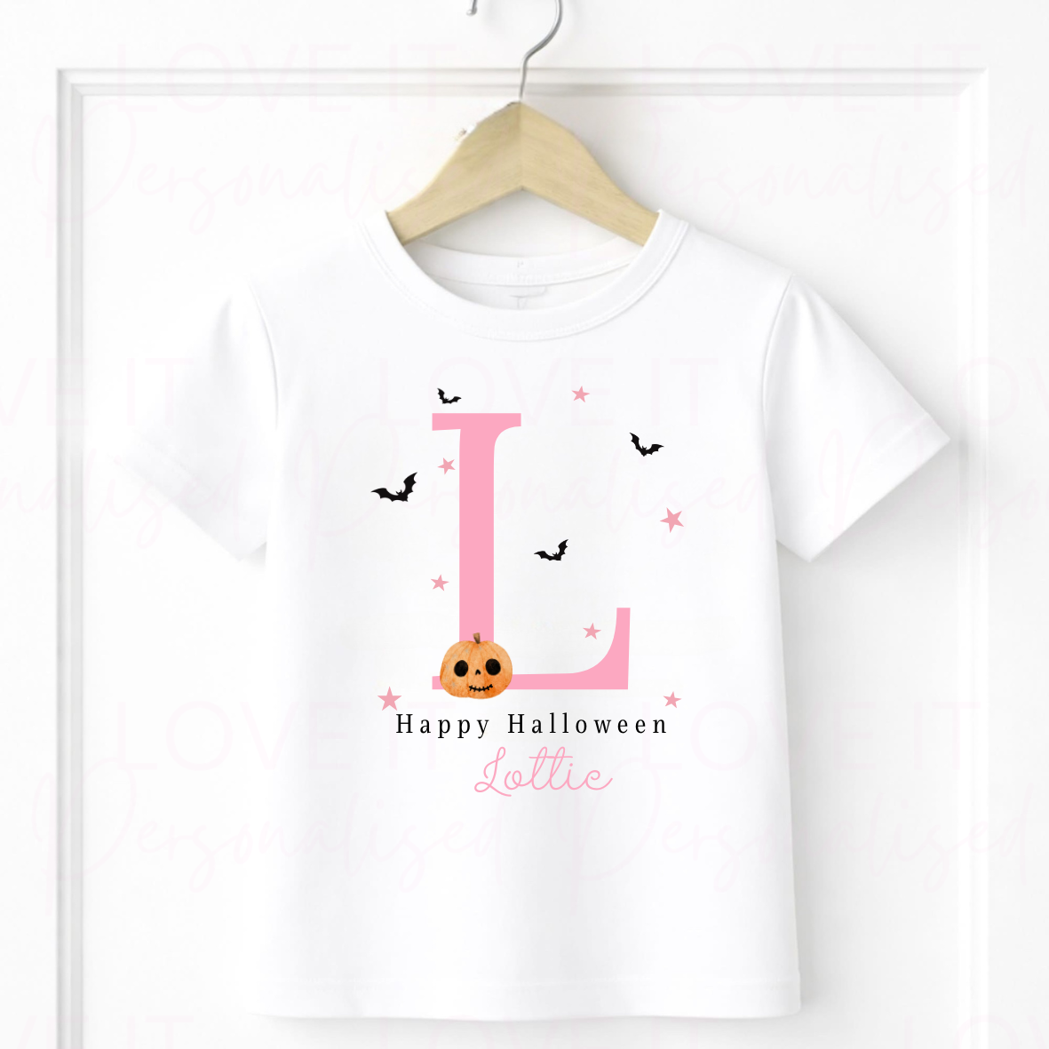 Personalised Halloween T-Shirt - Pink/Blue