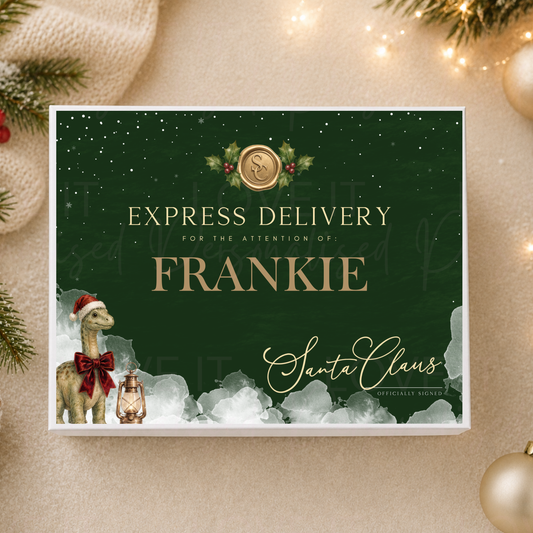 Personalised Christmas Magnetic Gift Box - Dinosaur Design