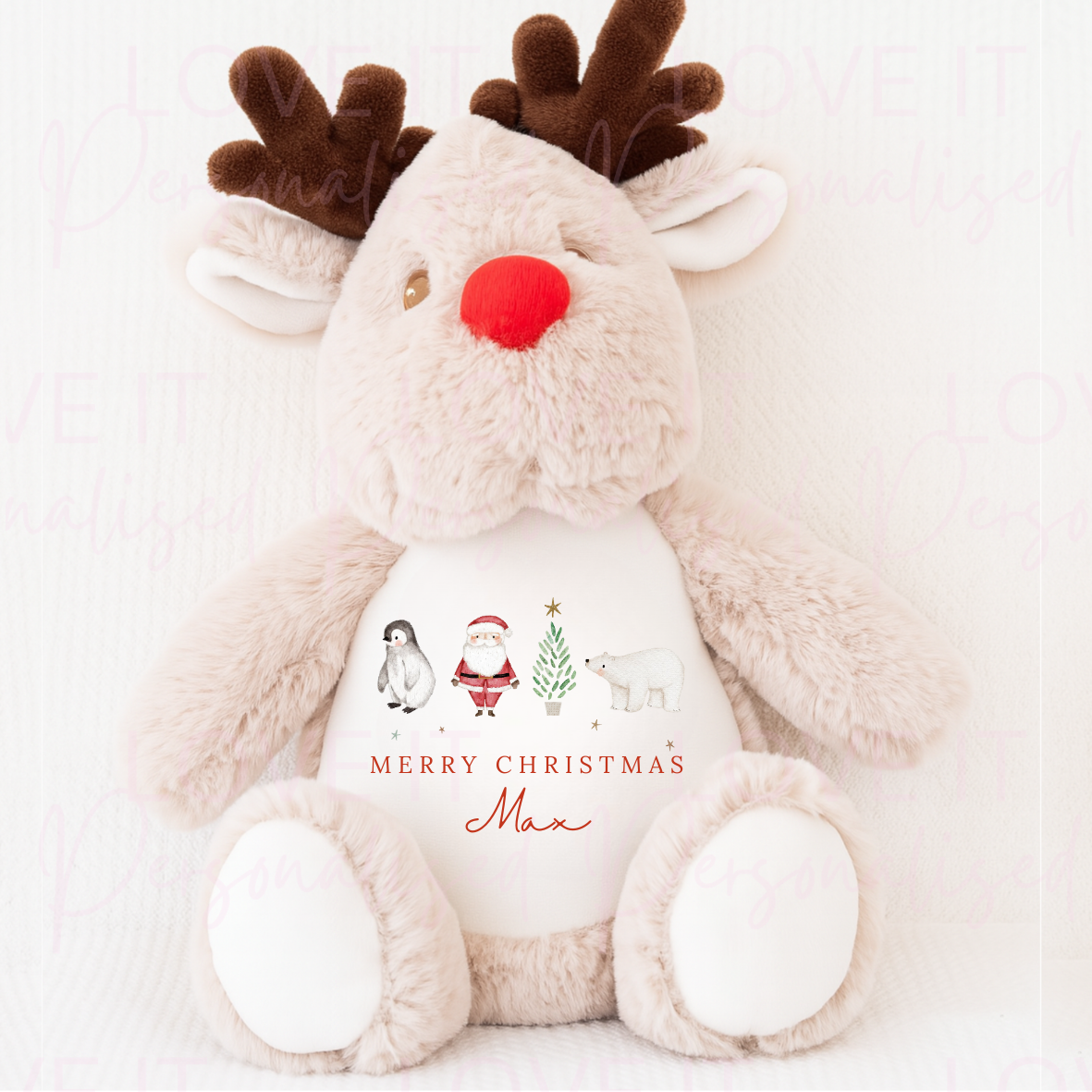 Personalised Christmas Reindeer Teddy