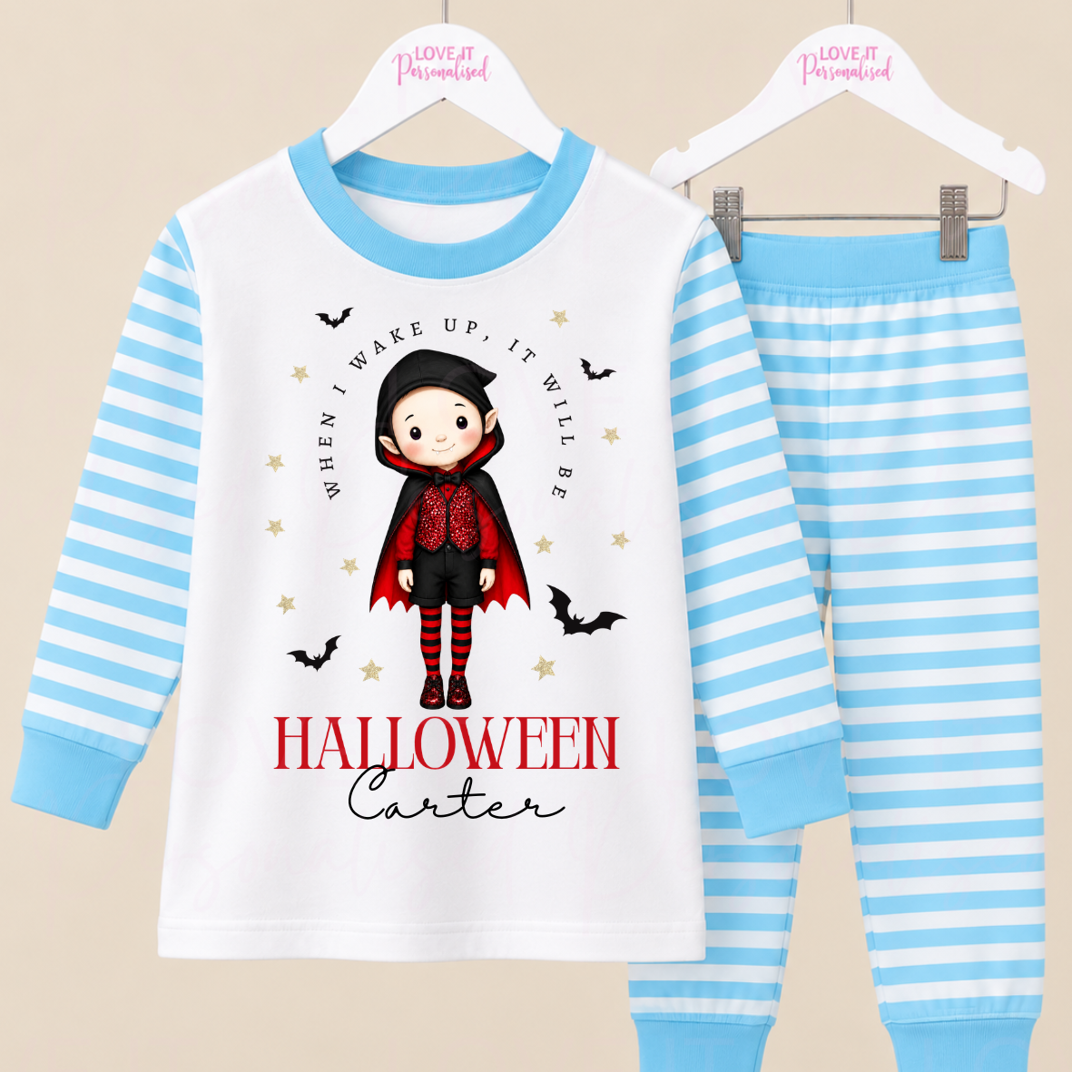 Personalised Children's Vampire Halloween Pyjamas