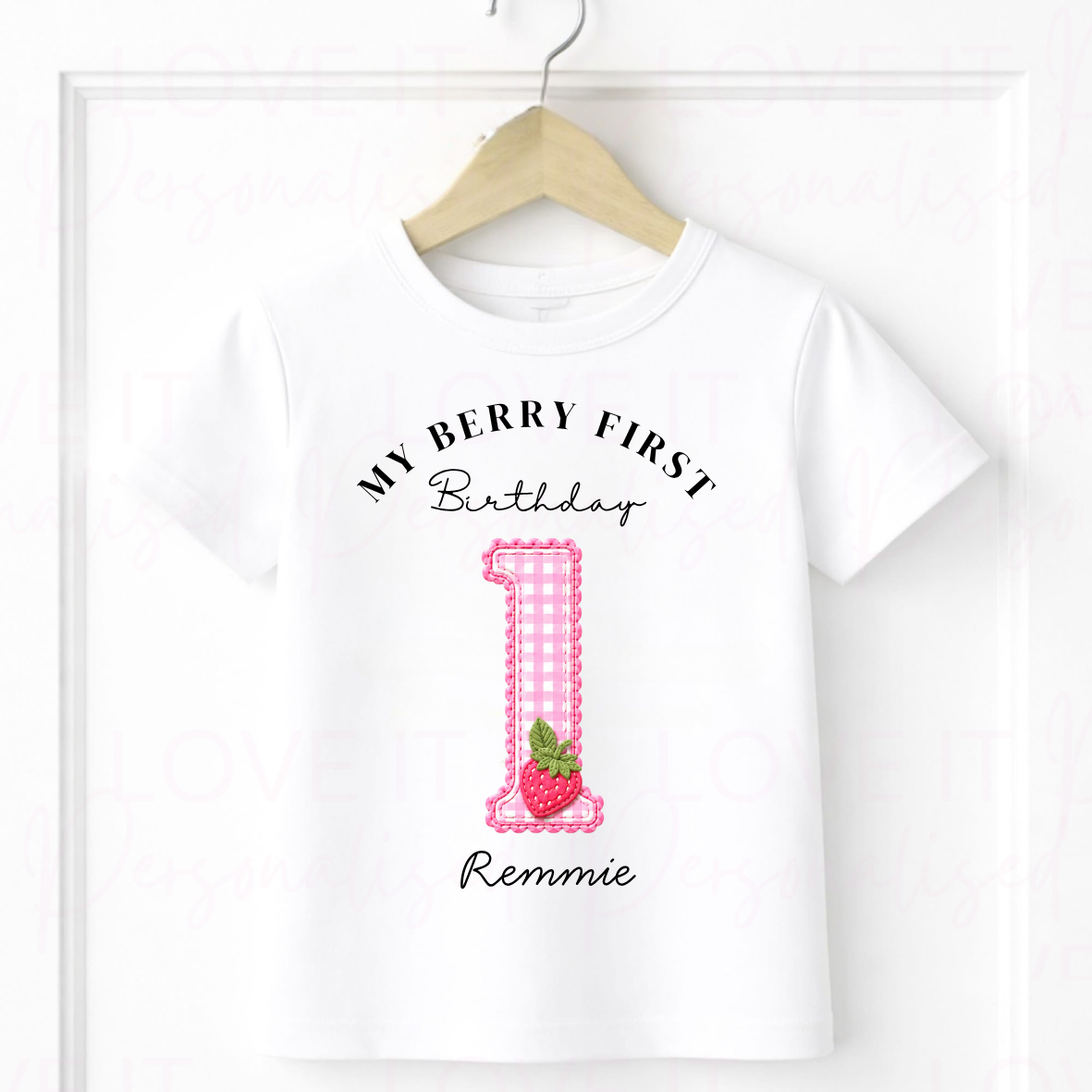 Personalised Berry First Birthday Strawberry T-Shirt