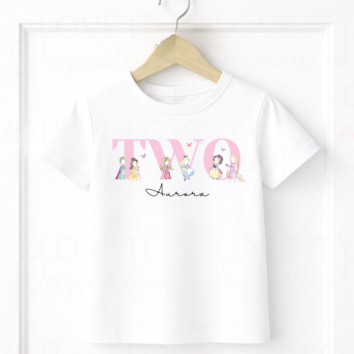 Personalised Pink Princess Birthday T-Shirt