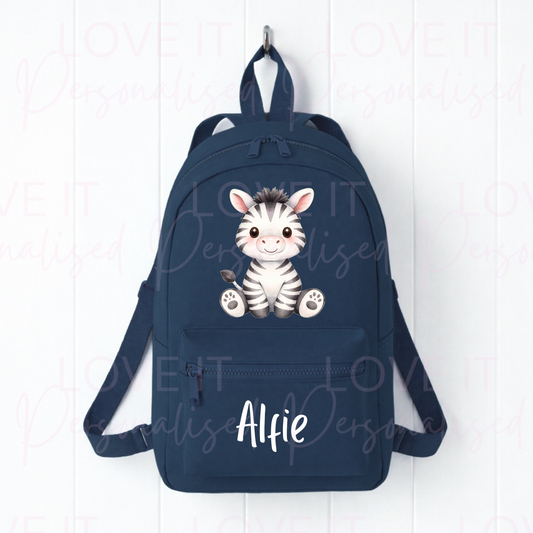 Personalised Children’s Zebra Mini Backpack