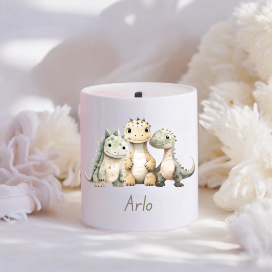 Personalised Money Box - Dinosaur Design