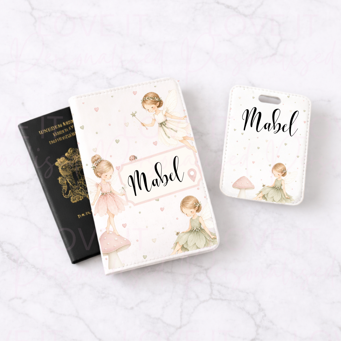 Personalised Fairy Luggage Tag & Passport Cover