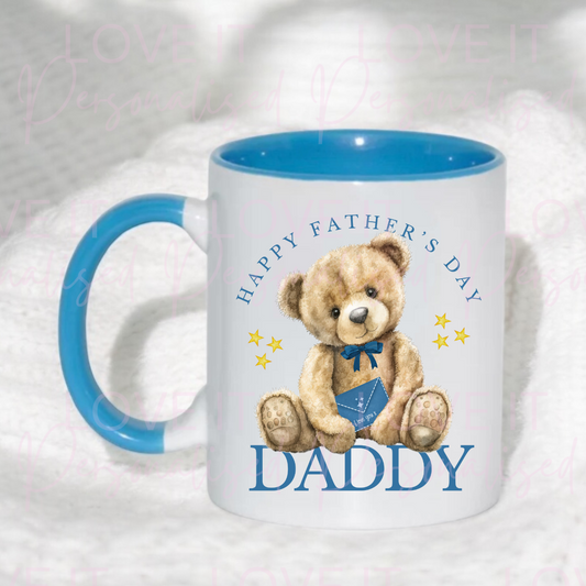 Happy Father's Day Daddy Mug - Pink/Blue