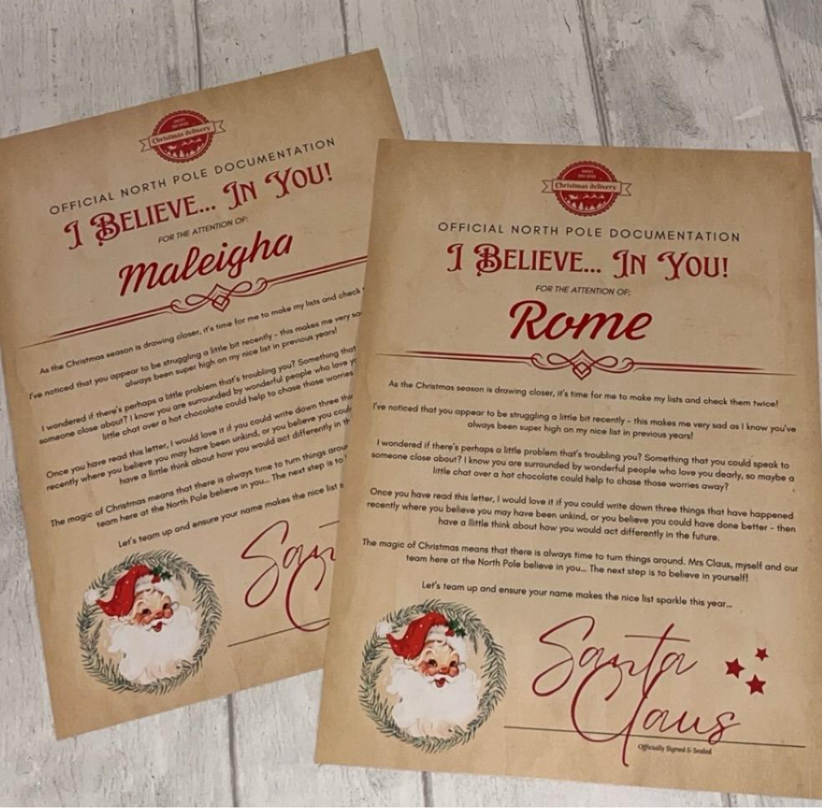 Personalised Believe In You Letter